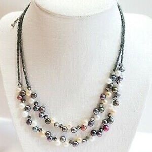 Lia Sophia Tahitian Pearl & Crystal Necklace